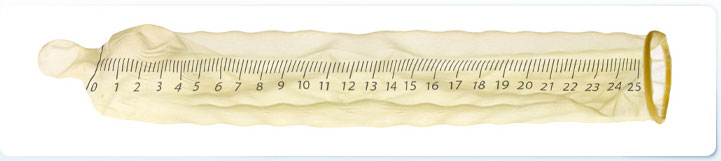 ruler measurement new print condom