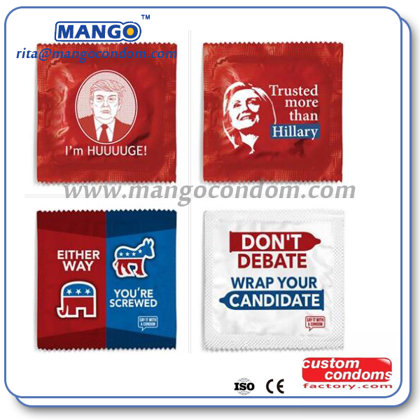 The political condoms designed for Funny Condoms