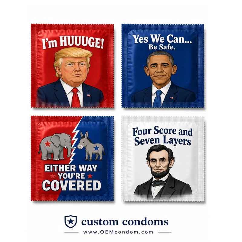 The political condoms designed for Funny Condoms
