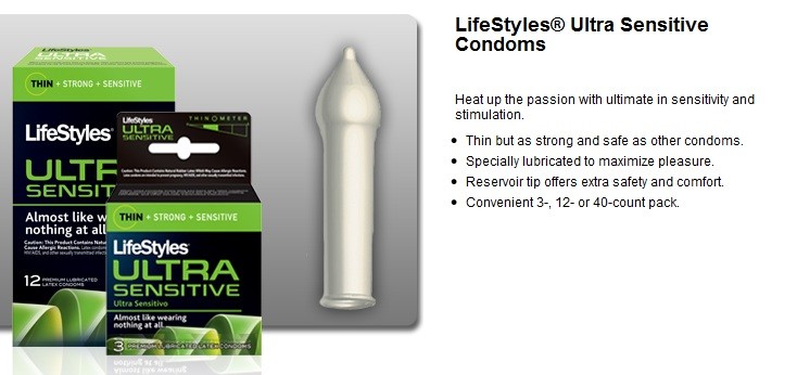 Lifestyle ultra sensitive condoms