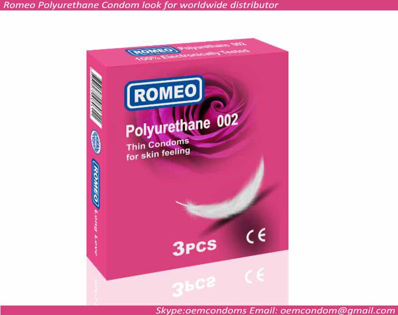 polyurethane condoms 0.02mm in Romeo logo look for distributors