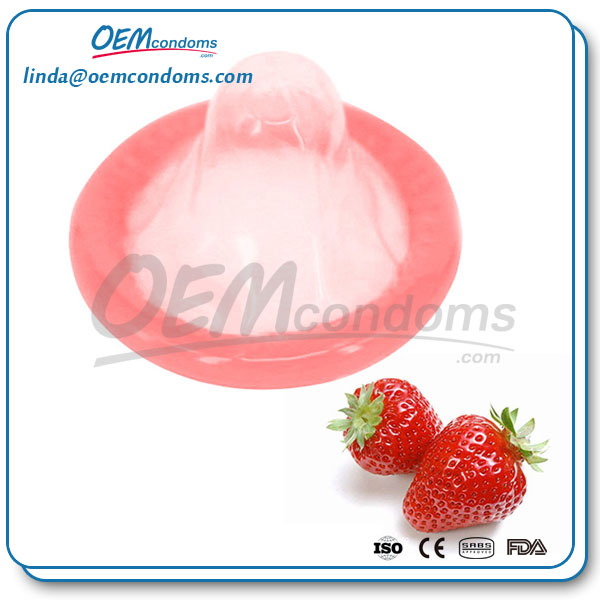 strawberry flavored condom, flavored condom suppliers, custom flavored condom