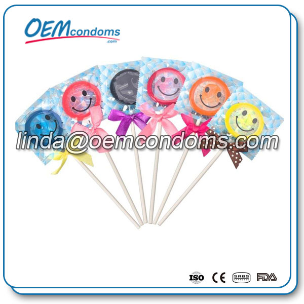 Lollipop condom, custom private label lollipop condom, lollipop condom manufacturer