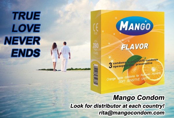 Mango flavor condom