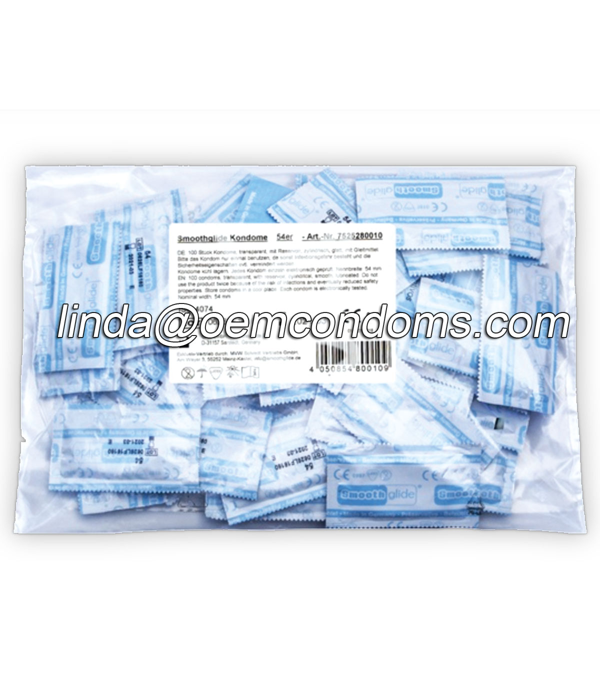 Bulk pack condom with rectangle foil wrapper
