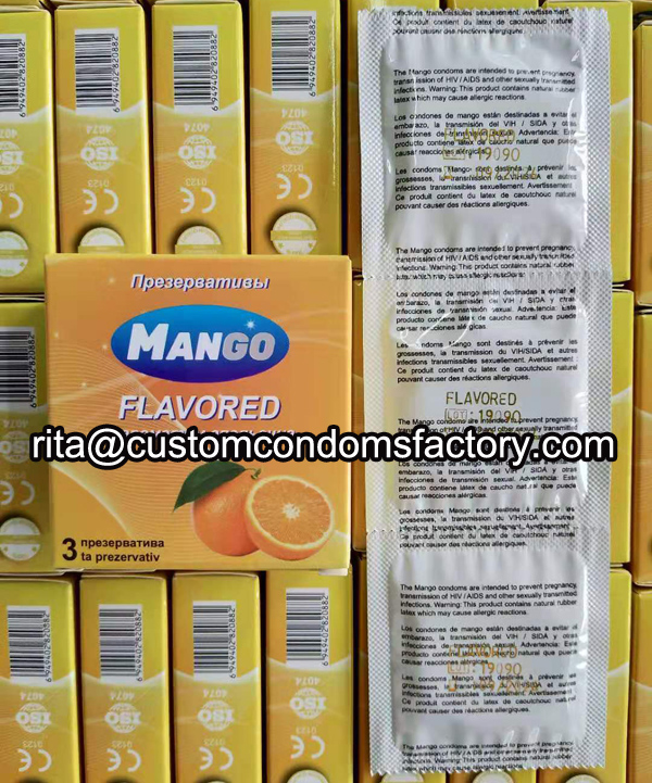 Custom brand flavored condoms