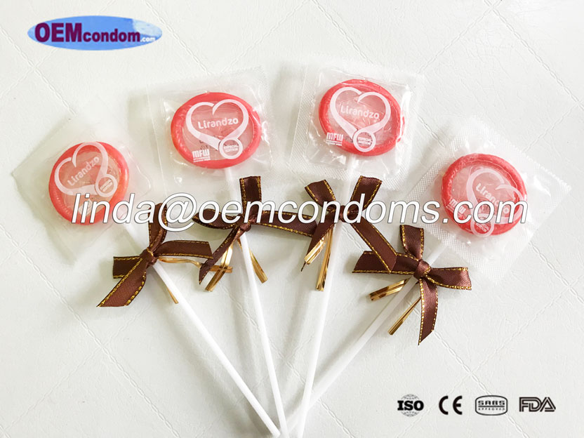 lollipop condom, OEM brand lollipop condom supplier