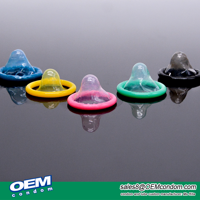Different colored condoms producer