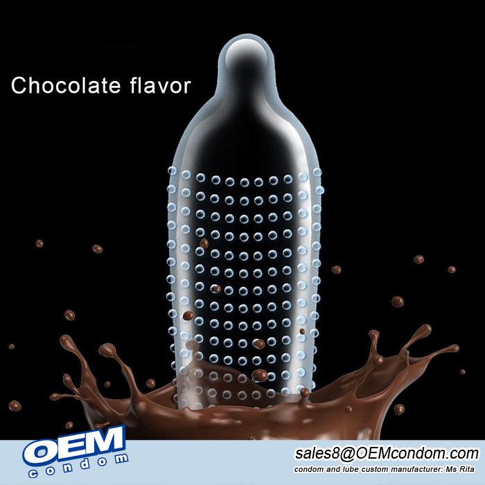 chocolate flavour extra dotted condom with oem condom