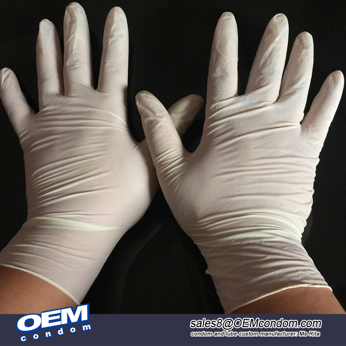 Disposable latex examination gloves
