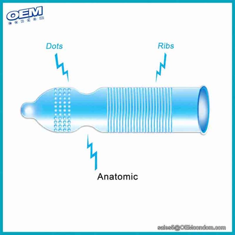 3 IN 1 Ribbed and studded texture latex condom