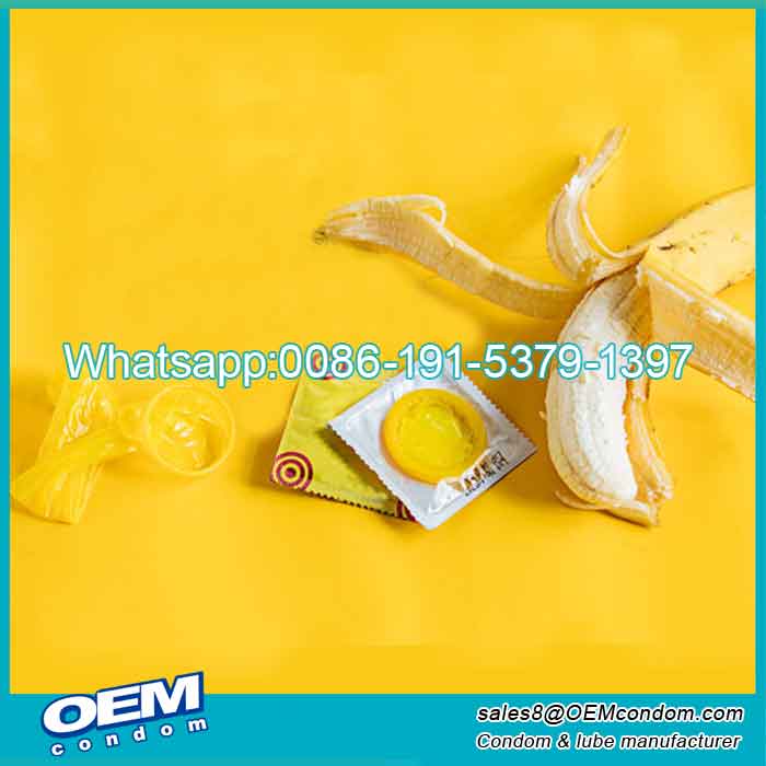 OEM Lubricated Condoms Yellow Condom Colored Sex Fun