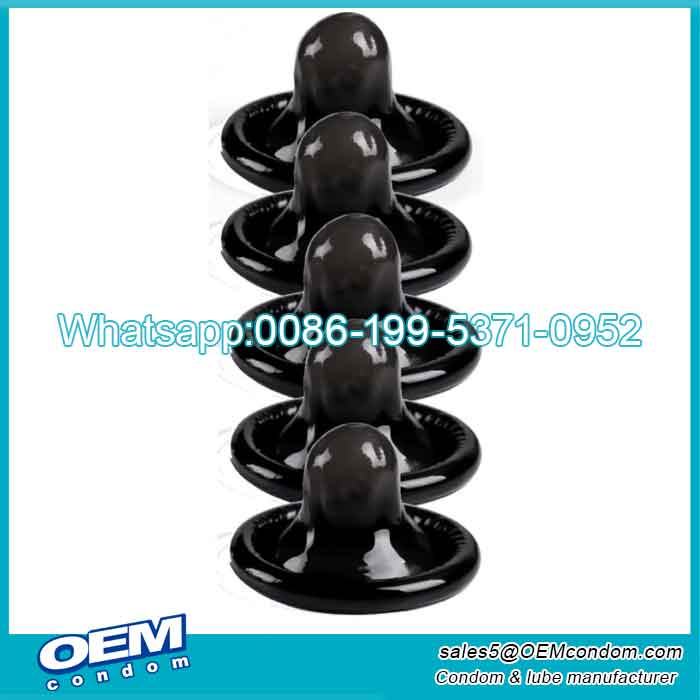 Custom black colored condom for sales