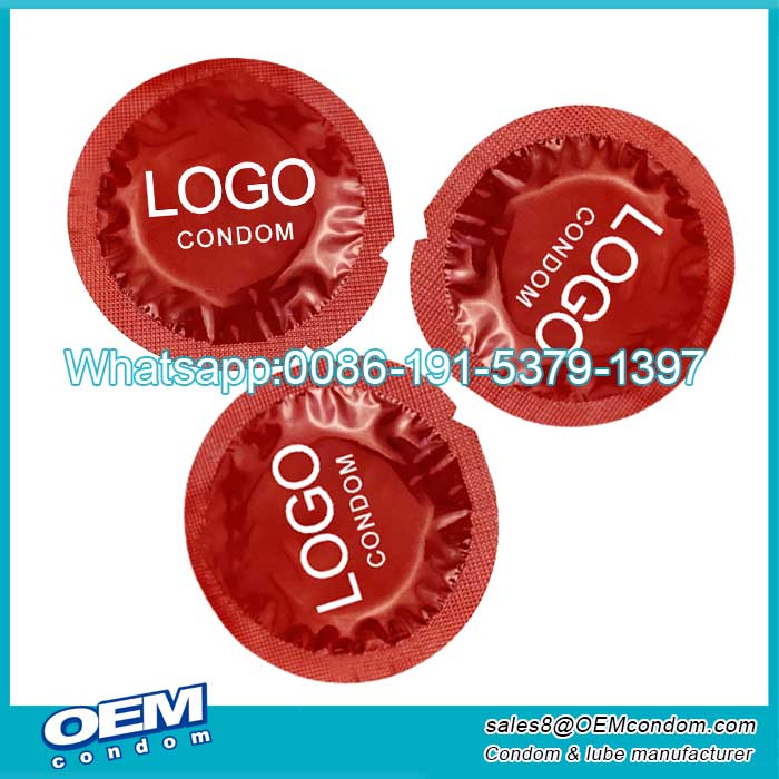 custom logo condom with round foil