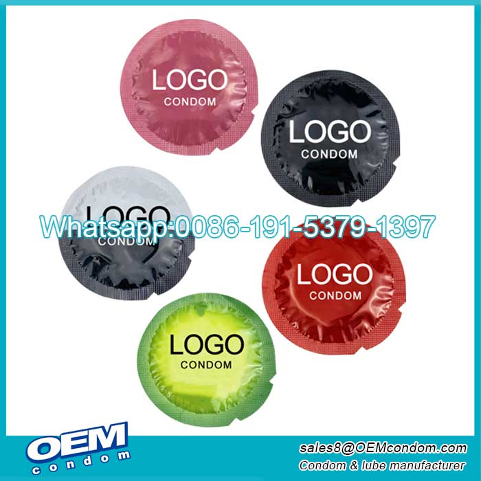 custom logo round foil condom
