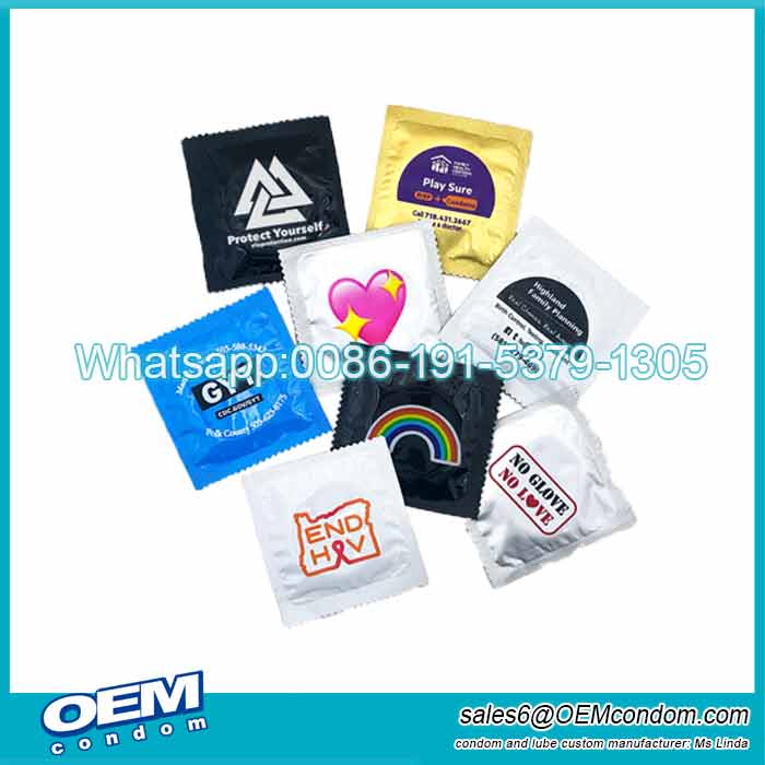 Custom Printed Full Color Foil Condoms, OEM full color imprinted condoms, OEM Logo condoms