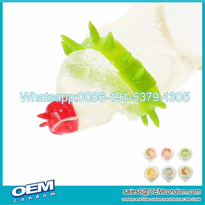 Custom different types spike condom with latex thorns