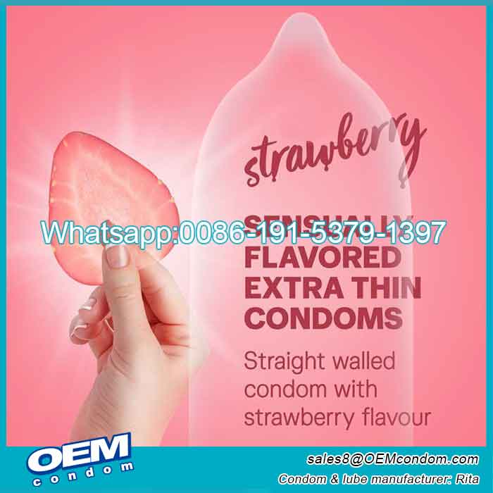 Custom Ultra Thin Condoms Strawberry Flavored Lubricated