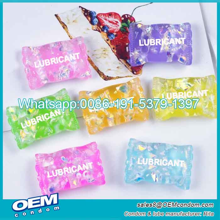 manufacture flavored water based lubricant small candy sachet 4g