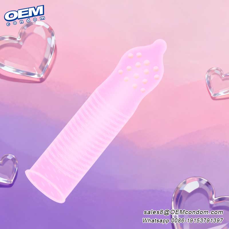 dotted ribbed contoured lubricated 3in1 condoms with natural color